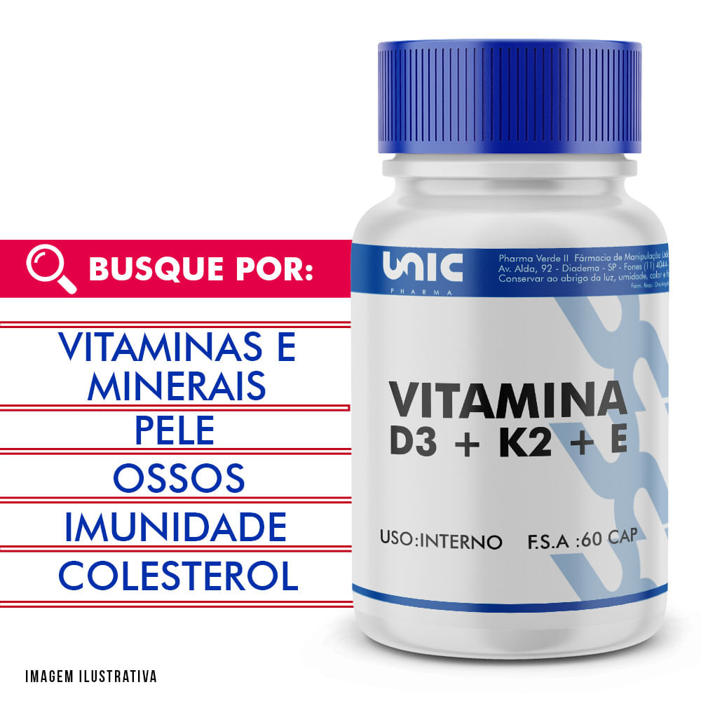 Vitaminas D3+K2+E na UnicPharma - UnicPharma