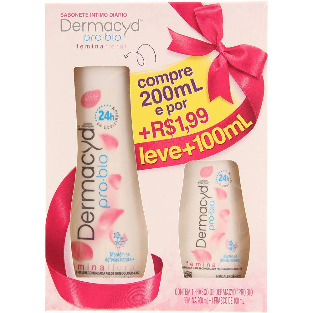 Kit-Sabonote-Intimo-Diario-Dermacyd-Pro-Bio-Femina-Floral---200ml-100ml