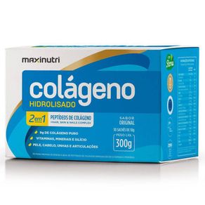Colageno-Hidrolisado-2-Em-1-Maxinutri-300g---30-Saches-De-10g---Sabor-Original